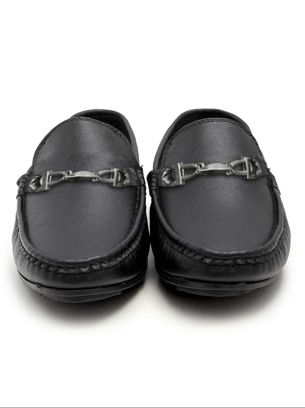 Men's Comfortable Loafer Shoes With Buckle-Black