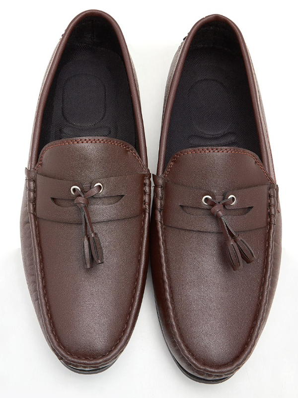 Men's Shoes With Leather Tassel-Brown