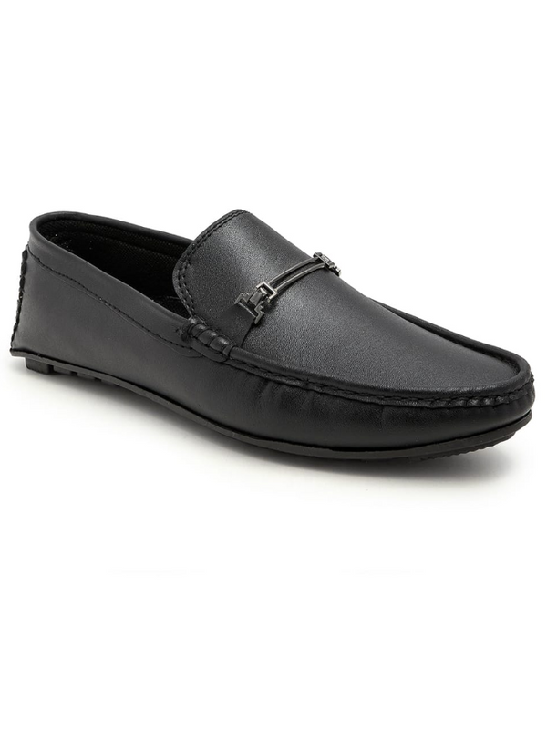 Men's Comfortable Loafer Shoes With Buckle-Black
